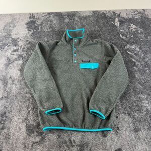 Patagonia Synchilla Snap T Fleece Pullover Teal Gray Women's XS Sweater